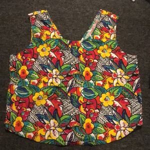 Vintage Women's Large VICTORIA brand Floral 1980's Tank Top